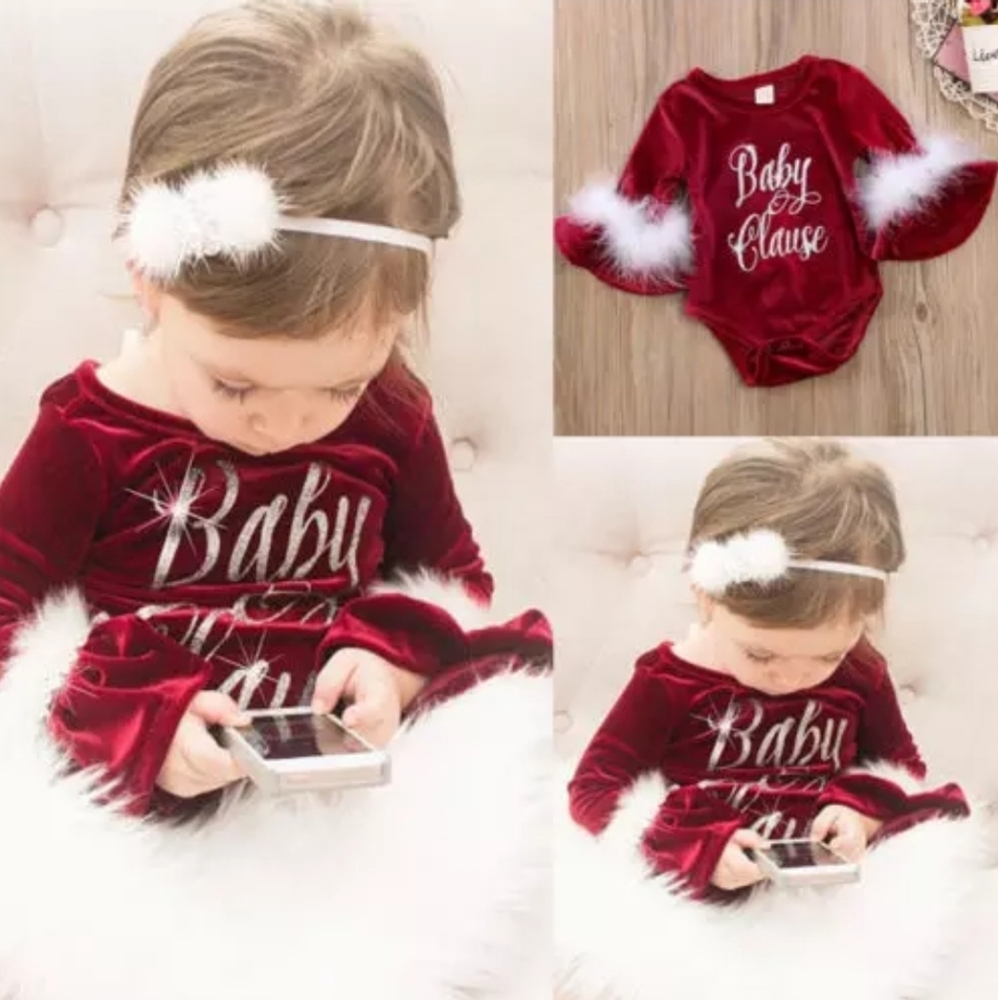 Velour Christmas onesie